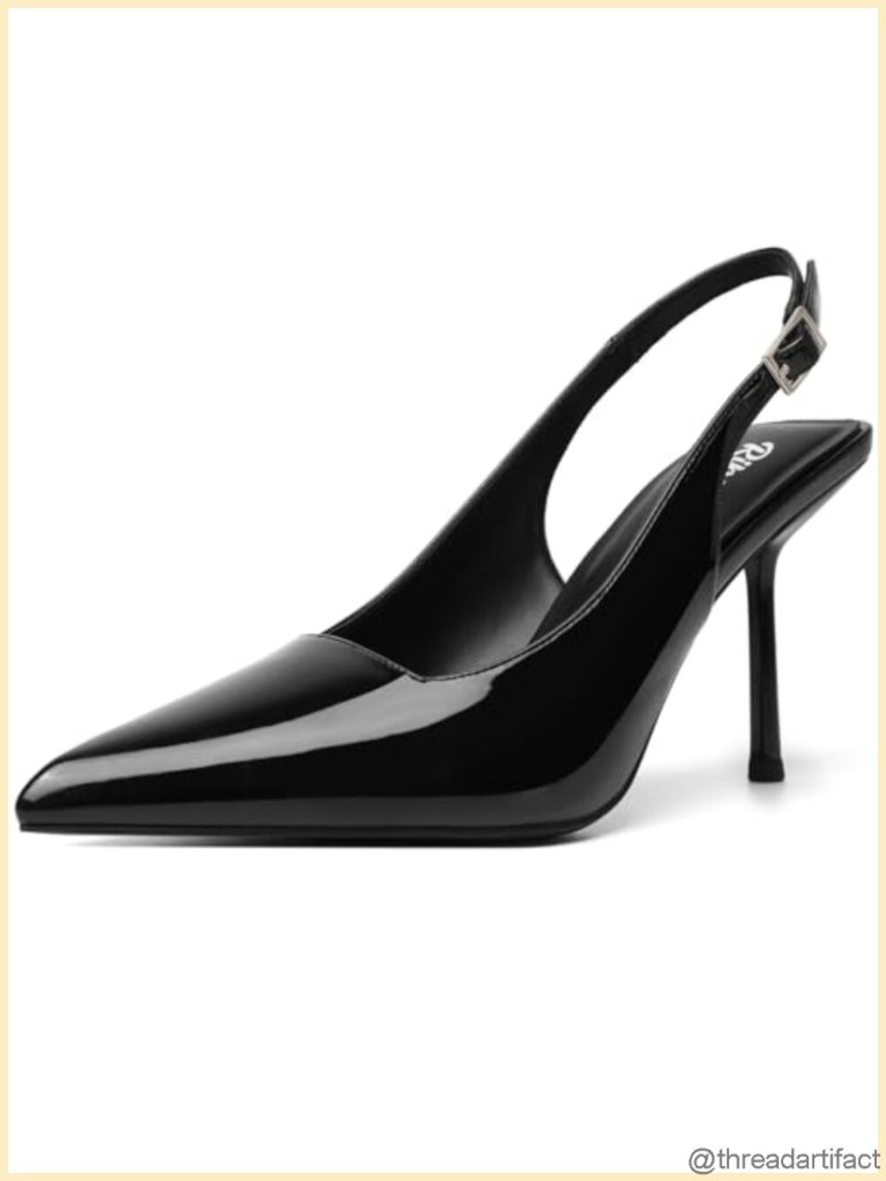 RIBONGZ Slingback Pumps Closed Toe Pointy High Heels for Wedding Prom Party